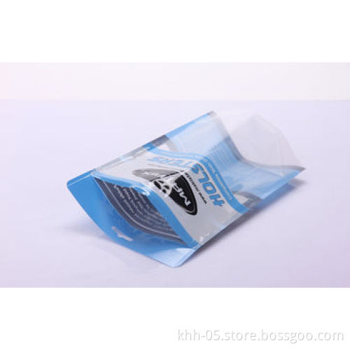 Printed aluminum foil bag with zipper stand up